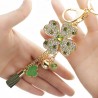 Lucky four leaves clover - crystal keychainKeyrings