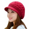 Knitted winter wool hat with visorHats & Caps
