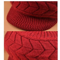 Knitted winter wool hat with visorHats & Caps