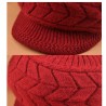 Knitted winter wool hat with visorHats & Caps