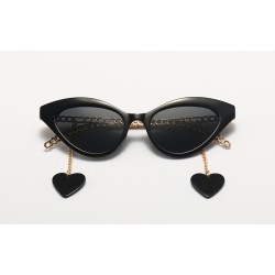 Cat eye style sunglasses - with chain / heartSunglasses
