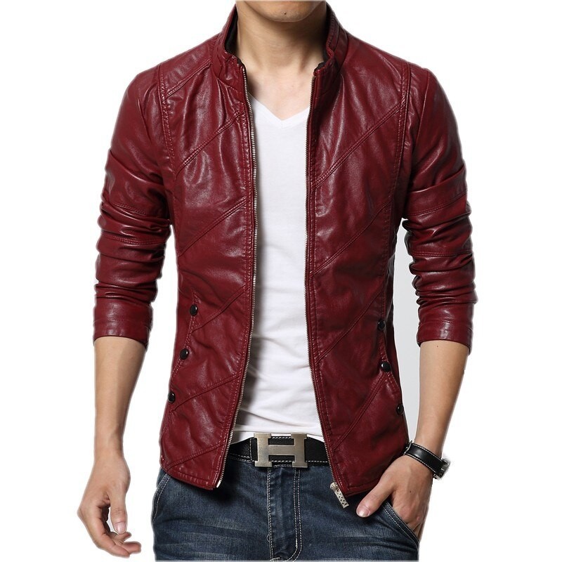 Slim leather jacket - with zippers / pocketsJackets Slim leather jacket - with zippers / pocketsJackets