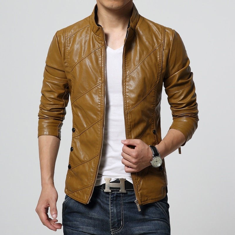 Slim leather jacket - with zippers / pocketsJackets Slim leather jacket - with zippers / pocketsJackets