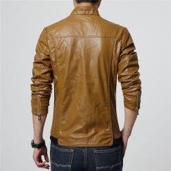 Slim leather jacket - with zippers / pocketsJackets
