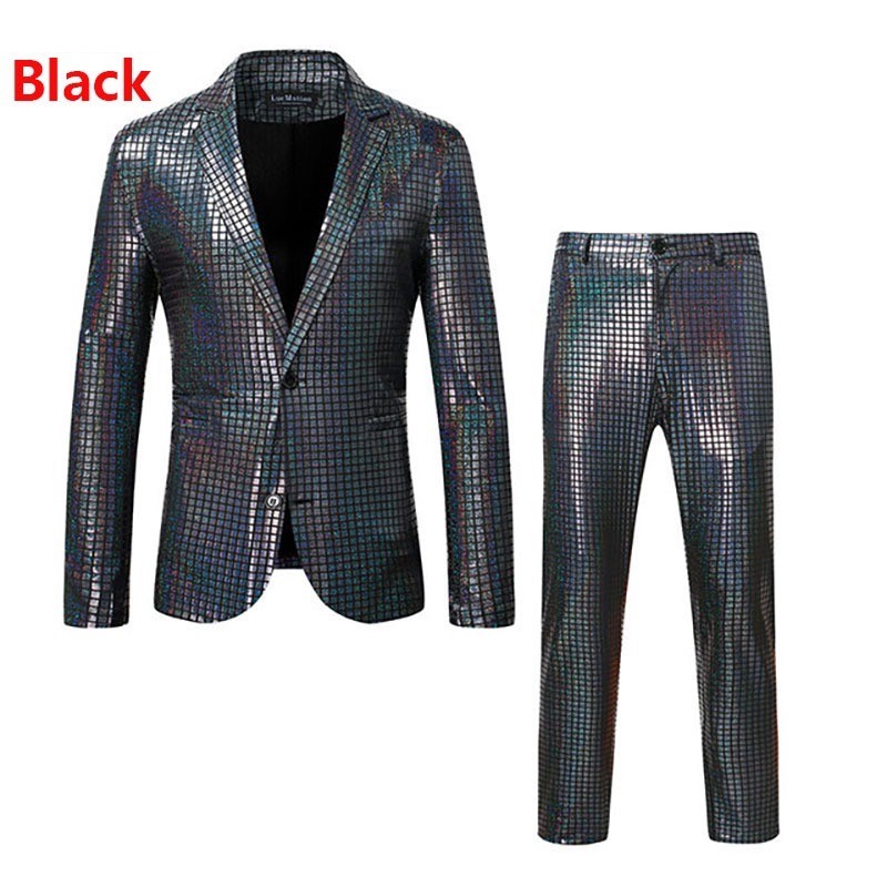 Men's suit - rainbow plaid sequinPants