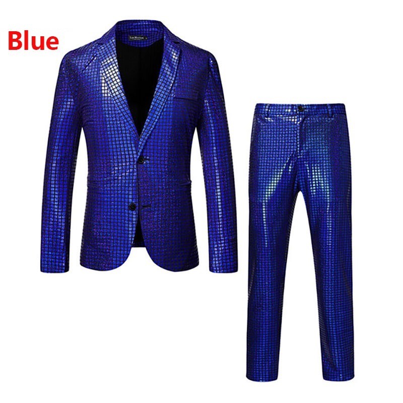 Men's suit - rainbow plaid sequinPants