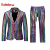 Men's suit - rainbow plaid sequinPants