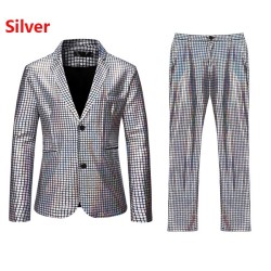 Men's suit - rainbow plaid sequinPants