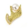 Crystal hand with a pearl - elegant broochBrooches