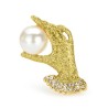 Crystal hand with a pearl - elegant broochBrooches