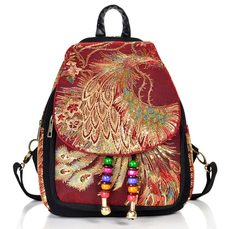 Canvas backpack - colorful ethnic designBackpacks