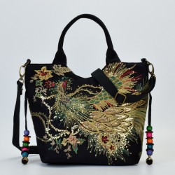 Canvas handbag - colorful ethnic designHandbags
