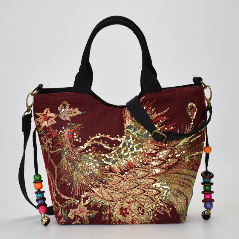 Canvas handbag - colorful ethnic designHandbags