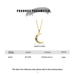Crystal moon pendant with necklace - 925 sterling silverNecklaces
