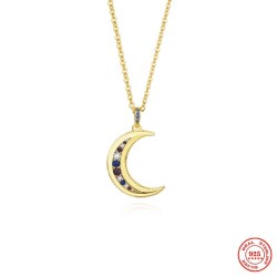 Crystal moon pendant with necklace - 925 sterling silverNecklaces
