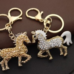 Crystal golden horse - keychainKeyrings
