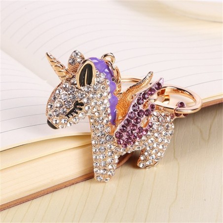 Crystal unicorn - keychainKeyrings