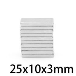 N35 - neodymium magnet - strong rectangular block - 25mm * 10mm * 3mmN35