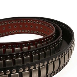 Punk style leather belt - metal rivets / square buckleBelts
