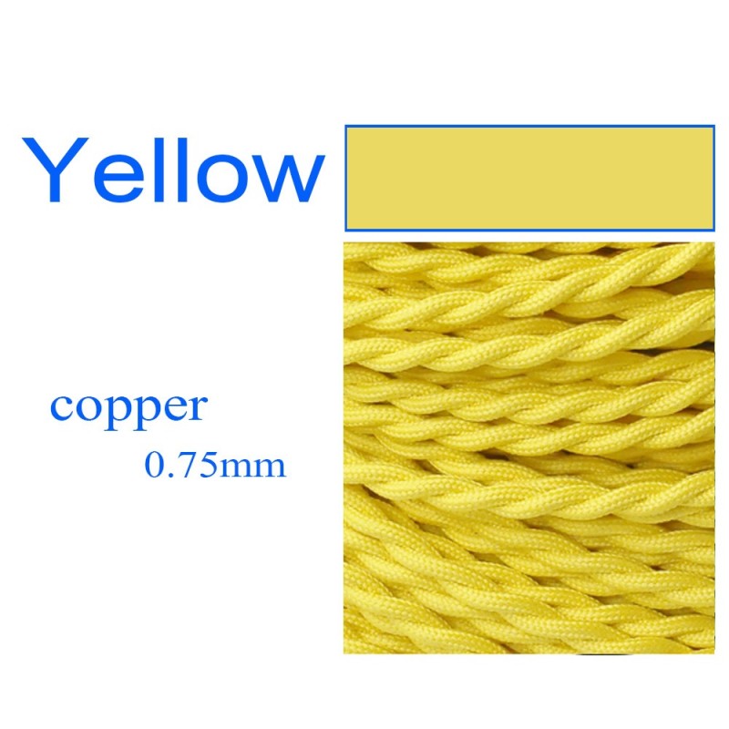 Vintage twisted woven fabric - braided electrical wire - hanging lamp cord - 2 coreLights & lighting