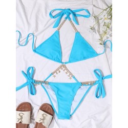 Sexy bikini set - with crystal / metal decorationsBeachwear