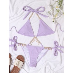 Sexy bikini set - with crystal / metal decorationsBeachwear