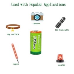 LiFePo4 - CR123A battery - rechargeable - 1350mAh - 3VBattery