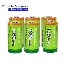LiFePo4 - CR123A battery - rechargeable - 1350mAh - 3VBattery