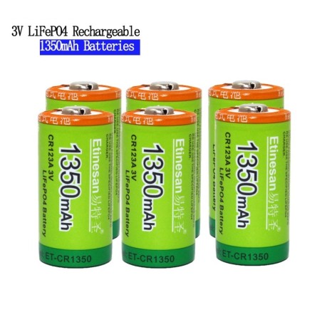 LiFePo4 - CR123A battery - rechargeable - 1350mAh - 3VBattery