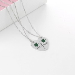 Heart shaped pendant with necklace - BEST BUDS - 2 piecesNecklaces