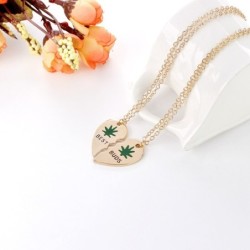 Heart shaped pendant with necklace - BEST BUDS - 2 piecesNecklaces