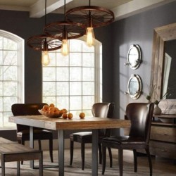Vintage ceiling lamp - iron wheelCeiling lights