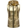Shiny metallic hooded vestJackets