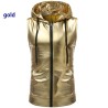 Shiny metallic hooded vestJackets