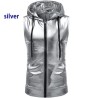 Shiny metallic hooded vestJackets
