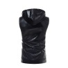 Shiny metallic hooded vestJackets