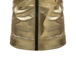 Shiny metallic hooded vestJackets