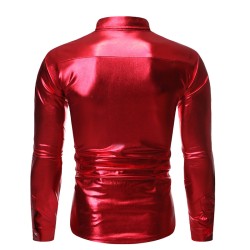 Shiny metallic long sleeve shirt - with sequins decorationsT-shirts
