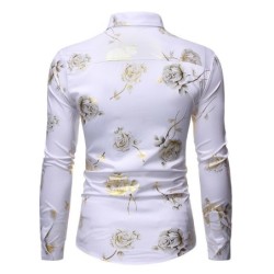 Luxurious long sleeve shirt - printed golden rosesT-shirts