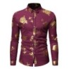 Luxurious long sleeve shirt - printed golden rosesT-shirts