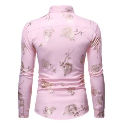 Luxurious long sleeve shirt - printed golden rosesT-shirts