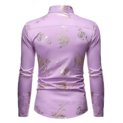 Luxurious long sleeve shirt - printed golden rosesT-shirts
