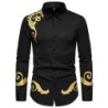 Elegant long sleeve shirt - luxury golden baroque printT-shirts