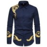 Elegant long sleeve shirt - luxury golden baroque printT-shirts