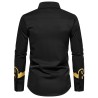 Elegant long sleeve shirt - luxury golden baroque printT-shirts