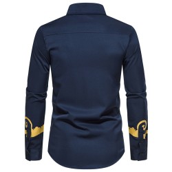 Elegant long sleeve shirt - luxury golden baroque printT-shirts