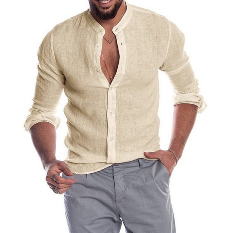 Classic long sleeve linen shirtT-shirts