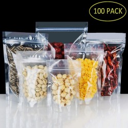Transparent plastic storage bags - zip-lock - 100 piecesStorage Bags