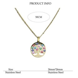 Turkish eye / tree of life pendant - with necklace - stainless steelNecklaces