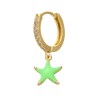 Small golden hoop earring - hanging heart / star / cross / shell - 1 pieceEarrings